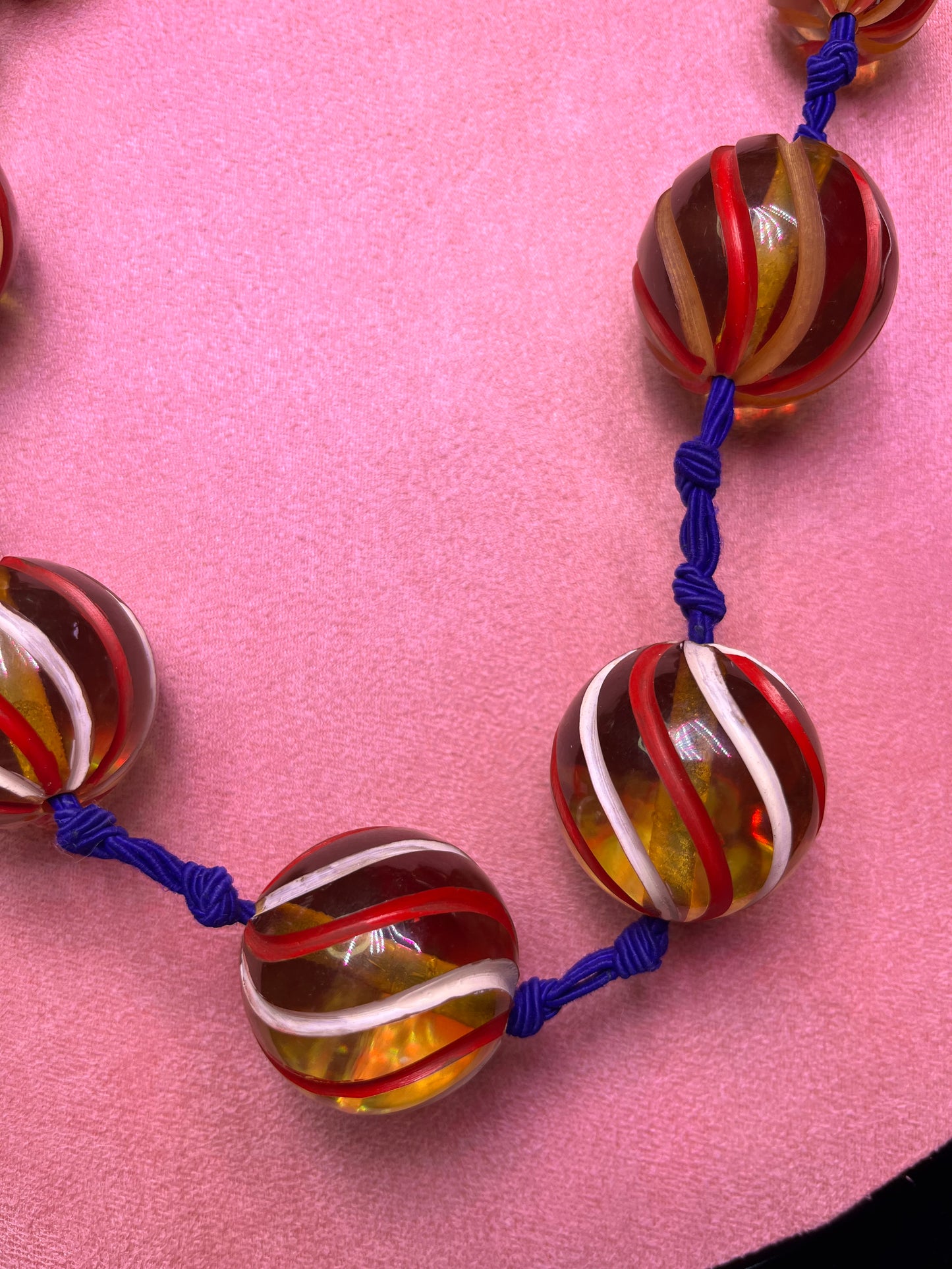 Vintage 1940's Rare Massive Apple Juice Bakelite Beaded Necklace