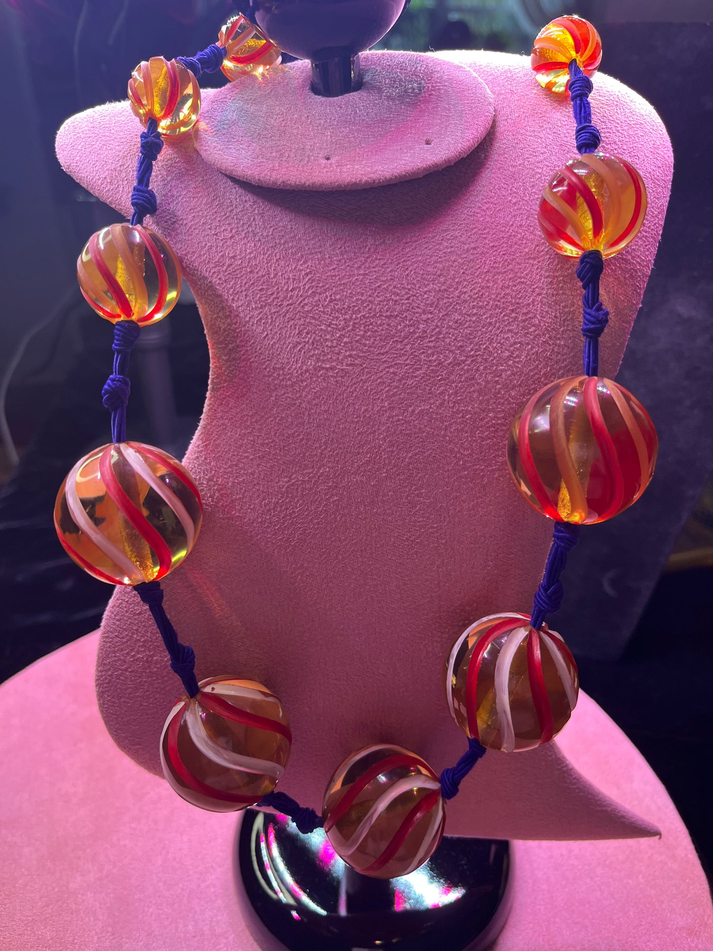 Vintage 1940's Rare Massive Apple Juice Bakelite Beaded Necklace