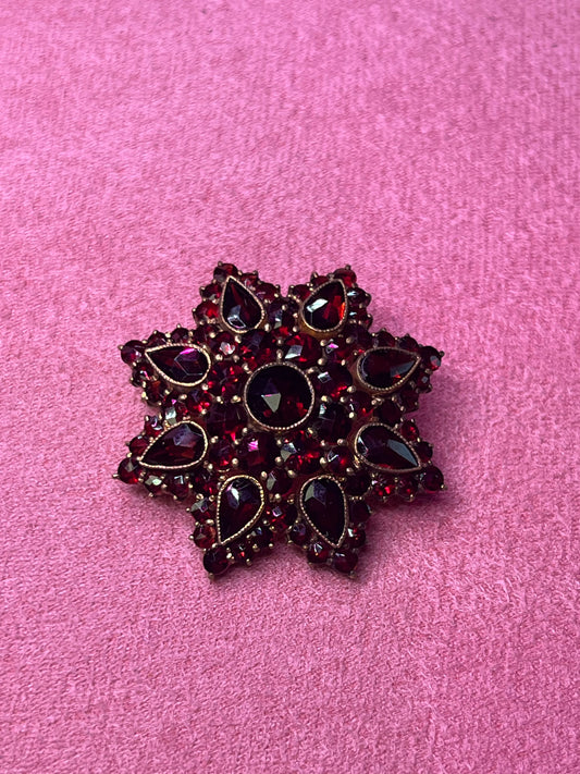 Authentic Vintage Bohemian Garnet Pin