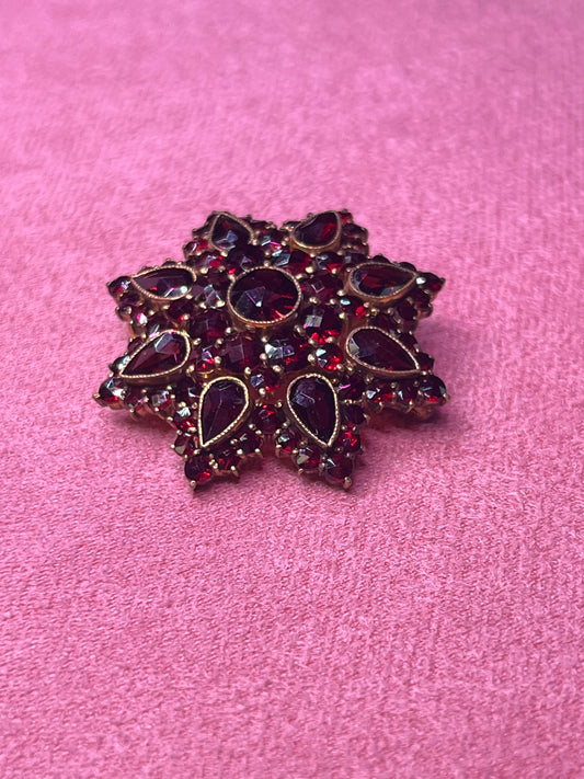 Authentic Vintage Bohemian Garnet Pin