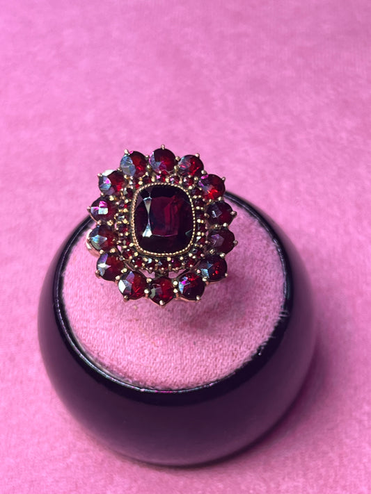 Authentic Vintage Bohemian Garnet Ring